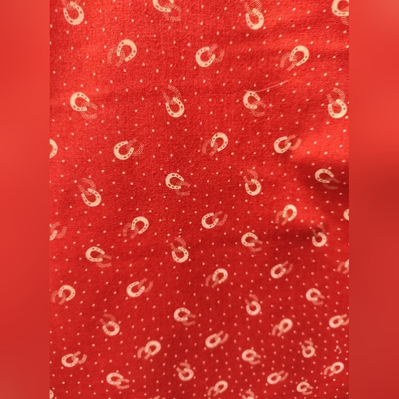Other - 3 Yards Vintage/Antique Fabric - Red Horseshoes - Classic Images Circa 1870-1890
